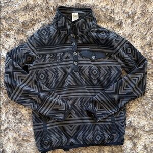 Cinch Black & Gray Geometric Snap Pullover